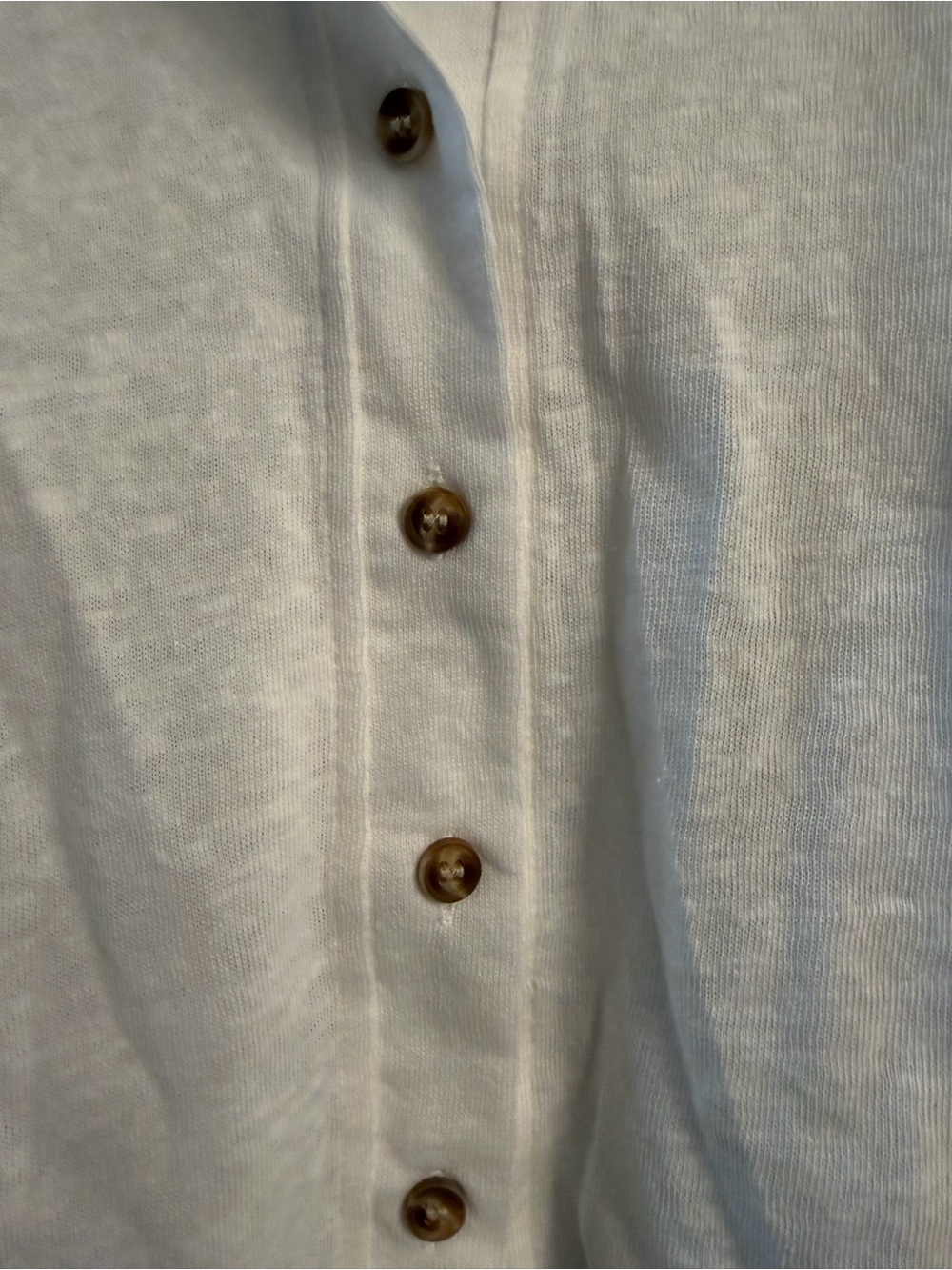 Relaxed Cream Button-Front Women's Shirt - Picture 6 of 7